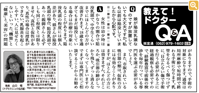 中日新聞掲載『教えて！ドクターＱ＆Ａ』